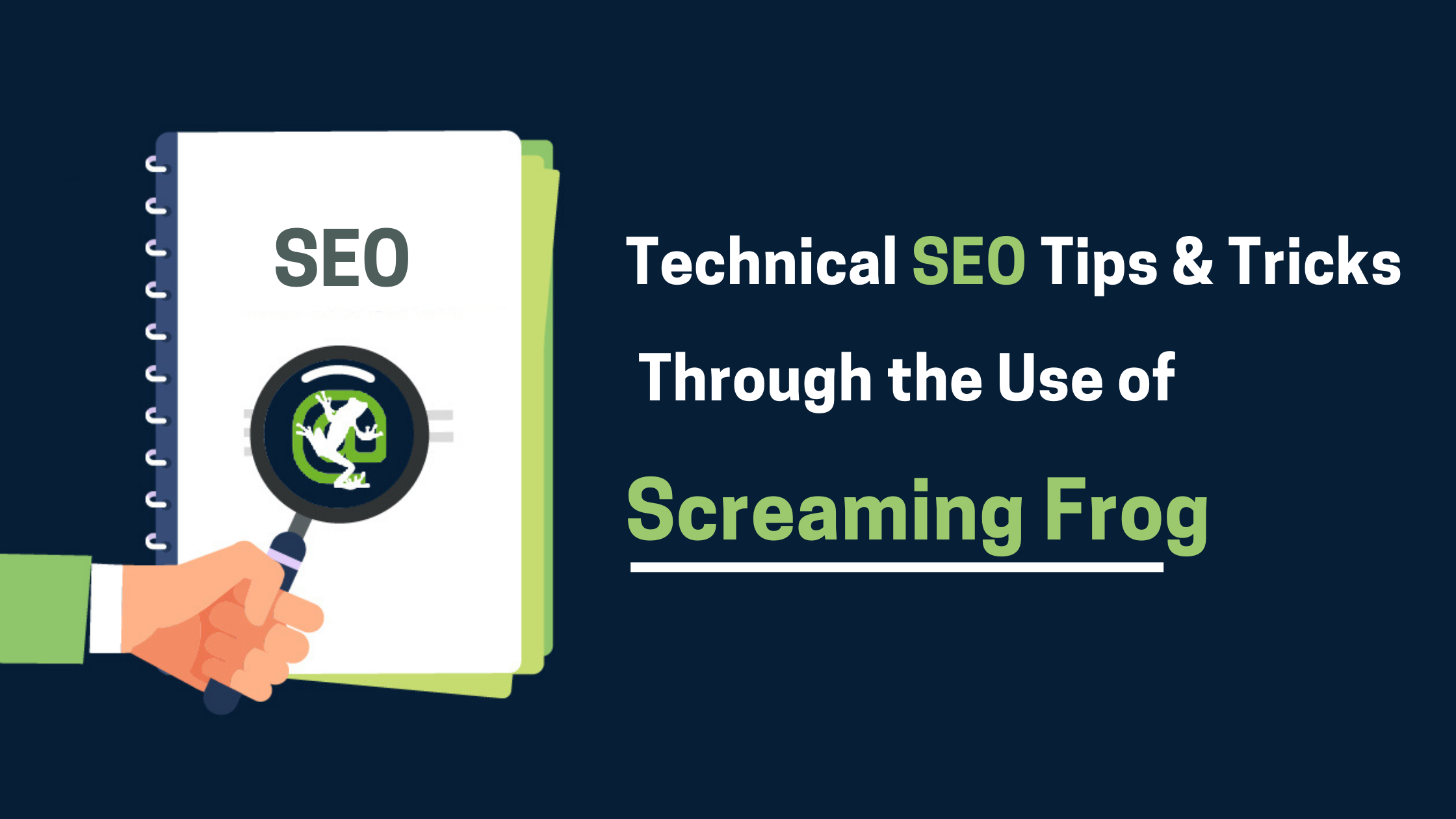 screaming frog seo notebook vector art