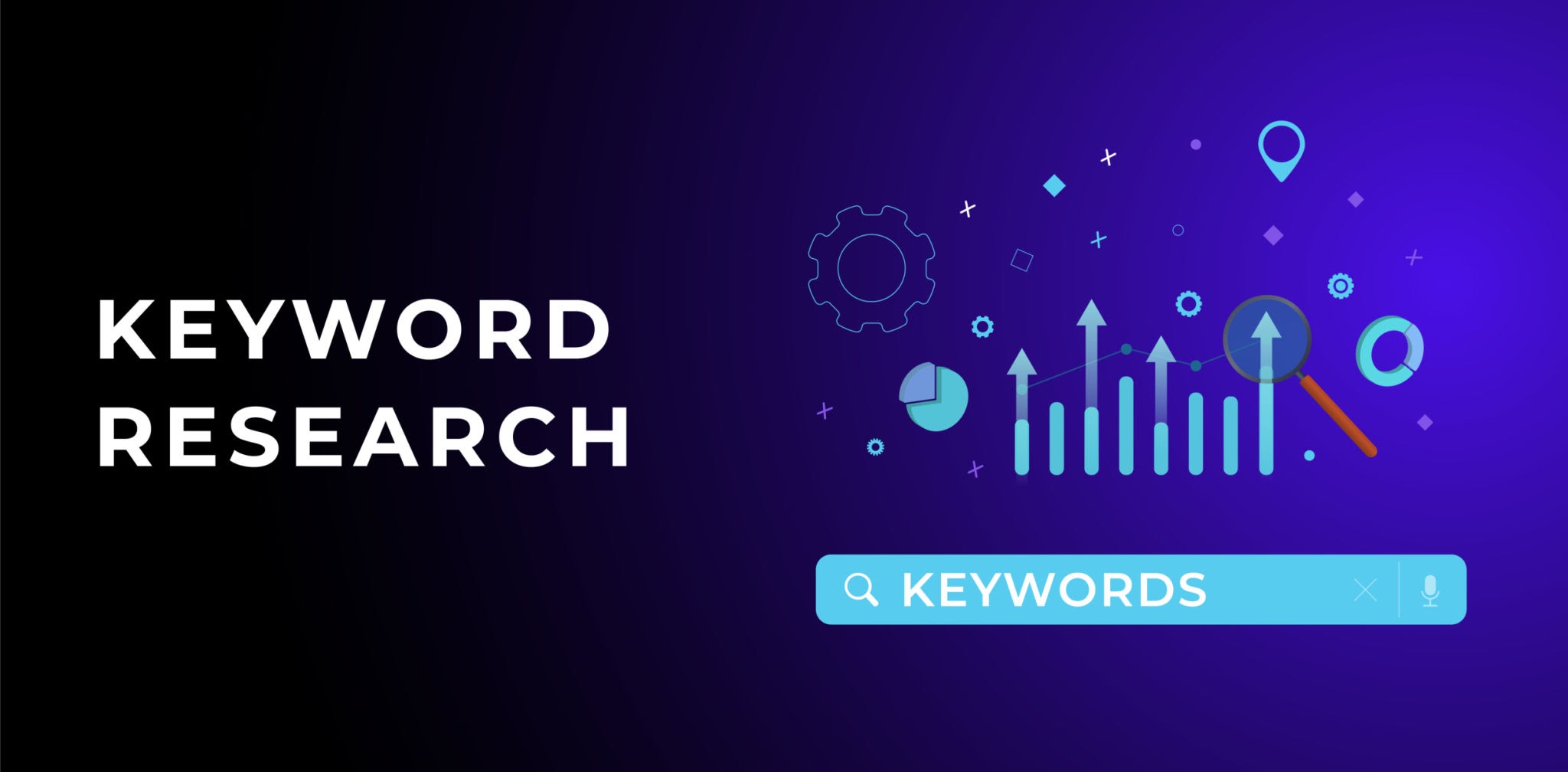 Keyword performance and distribution from Huckabuy dashboard
