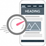 A speedometer graphic representing the Mobile Page Speed algorithm update
