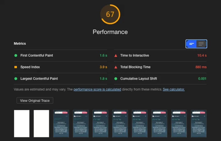 google lighthouse performance