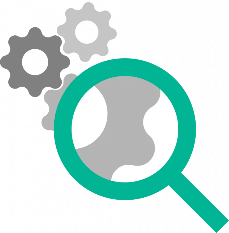 Magnifying glass showing insights from the Dynamic Rendering Report